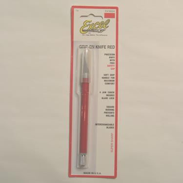 Excel 16024 Red Grip-On Knife (Carded)